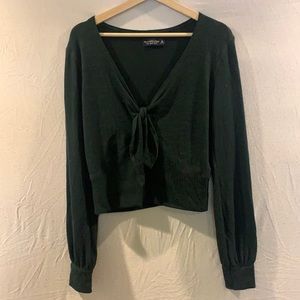 Cozy V-Neck Tie-Front Top